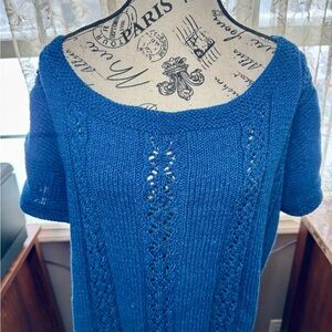 Blue Knit Women's Sweater Sz 3x Ish.